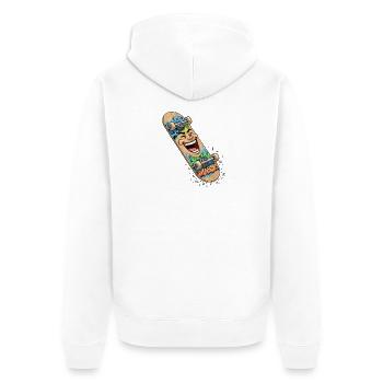 Graffiti de skateboard rieur - Veste à capuche bio Premium Unisexe - blanc - Dos - Thijin (182cm)