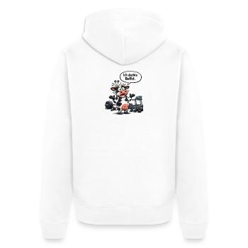 Cadeau de la vache d’humour de gym - Veste à capuche bio Premium Unisexe - blanc - Dos - Thijin (182cm)