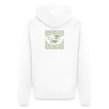 Académie Celtique L’Art de l’Apprentissage - Veste à capuche bio Premium Unisexe - blanc - Dos - Thijin (182cm)