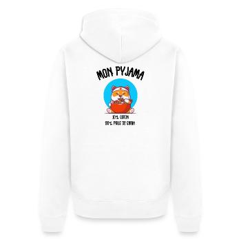 Pyjama Chien Shiba Humour - Veste à capuche bio Premium Unisexe - blanc - Dos - Thijin (182cm)