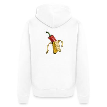 Surreale Pepper-Banane Kunst - Unisex Premium Bio Zip Hoodie - Weiß - Hinten - Thijin (182cm)