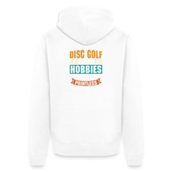 Disc Golf Gifts Disc Golf - Unisex Premium Organic Zip Hoodie - white - Back - Thijin (182cm)