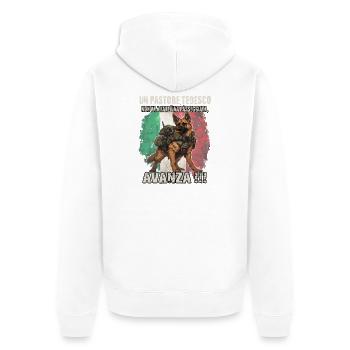 Propriétaire de berger allemand T Berger - Veste à capuche bio Premium Unisexe - blanc - Dos - Thijin (182cm)