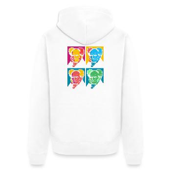 Bloc de portraits pop-art Schopenhauer - Veste à capuche bio Premium Unisexe - blanc - Dos - Thijin (182cm)