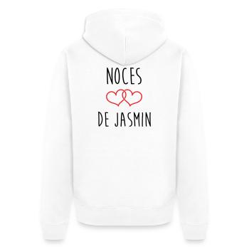 Wedding Anniversary - Jasmine Wedding (66 years) - Unisex Premium Organic Zip Hoodie - white - Back - Thijin (182cm)