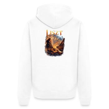 LISZT Fire Melodies on the Piano - Unisex Premium Organic Zip Hoodie - white - Back - Thijin (182cm)