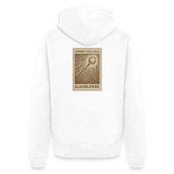 Support local glassblowers | Crafts - Unisex Premium Organic Zip Hoodie - white - Back - Thijin (182cm)