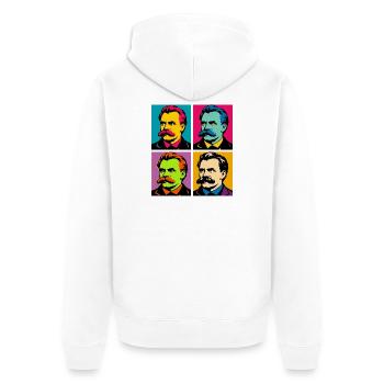 Friedrich Nietzsche Pop Portraits - Unisex Premium Organic Zip Hoodie - white - Back - Thijin (182cm)