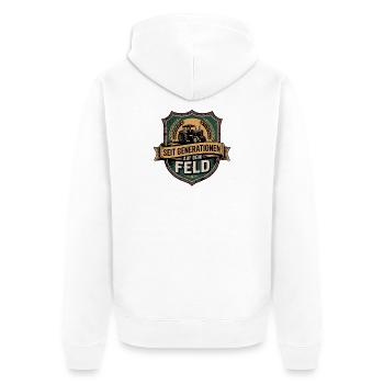  Seit Generationen Auf Dem Feld Traktor Bauer - Unisex Premium Bio Zip Hoodie - Weiß - Hinten - Thijin (182cm)