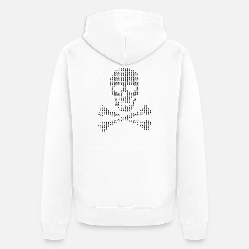 Points de dollar en forme de crâne en os croisés - Veste à capuche bio Premium Unisexe - blanc