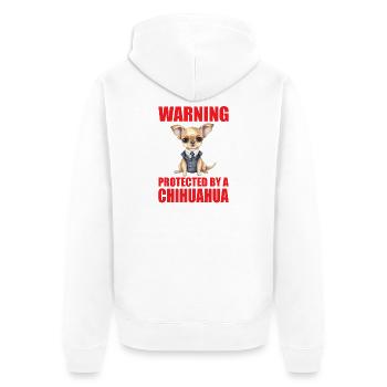 Chihuahua Chihuahueño Warning - Unisex Premium Bio Zip Hoodie - Weiß - Hinten - Thijin (182cm)