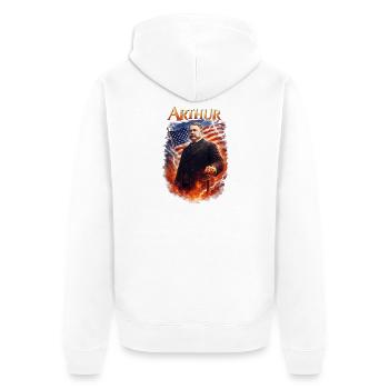 Arthur Tempête patriotique - Veste à capuche bio Premium Unisexe - blanc - Dos - Thijin (182cm)