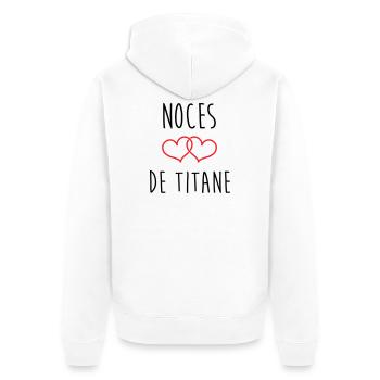 Noces de Titane 72 ans de mariage - Veste à capuche bio Premium Unisexe - blanc - Dos - Thijin (182cm)