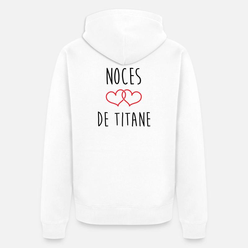 Titanium-Hochzeit 72 Jahre Ehe - Unisex Premium Bio Zip Hoodie - Weiß