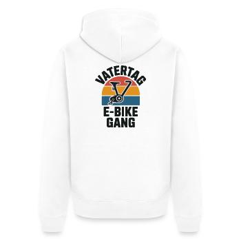 Vatertag E-Bike Gang Papa Geschenk Fahrrad Retro - Unisex Premium Bio Zip Hoodie - Weiß - Hinten - Thijin (182cm)