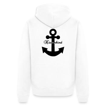 Küstenkind Anker - Maritimes Design Nordsee Liebe  - Unisex Premium Bio Zip Hoodie - Weiß - Hinten - Thijin (182cm)