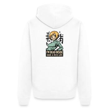 T-shirt Dead Inside Cartoon - Veste à capuche bio Premium Unisexe - blanc - Dos - Thijin (182cm)