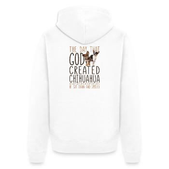 Chihuahua Chihuahueño Le Jour Où - Veste à capuche bio Premium Unisexe - blanc - Dos - Thijin (182cm)
