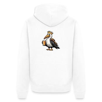 Pelican Bird Beer King - Unisex Premium Organic Zip Hoodie - white - Back - Thijin (182cm)