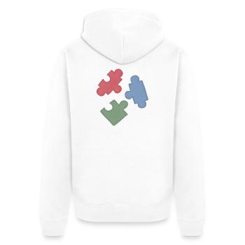 Groupe de trois casse-tête des couleurs du puzzle - Veste à capuche bio Premium Unisexe - blanc - Dos - Thijin (182cm)