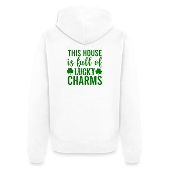 This House Is Full Of Lucky Charms - Unisex Premium Bio Zip Hoodie - Weiß - Hinten - Thijin (182cm)