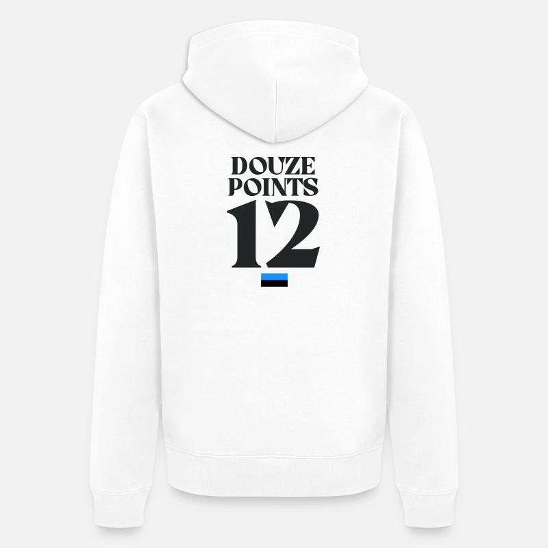 Douze points Eurovision Estonie - Veste à capuche bio Premium Unisexe - blanc