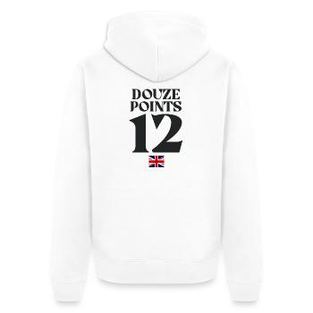 Douze Points Eurovision - Unisex Premium Bio Zip Hoodie - Weiß - Hinten - Thijin (182cm)