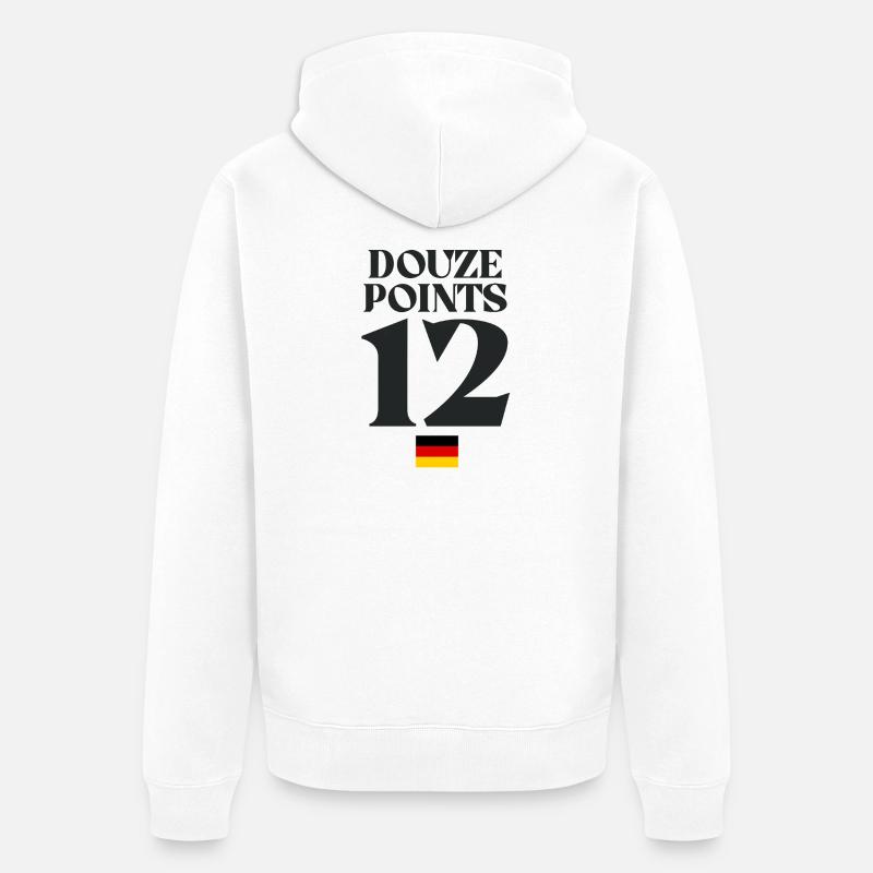 Douze points 12 Allemagne Eurovision - Veste à capuche bio Premium Unisexe - blanc