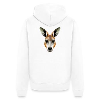 Kangaroo Australia Outback Wild Cute Kangaroos - Unisex Premium Organic Zip Hoodie - white - Back - Thijin (182cm)