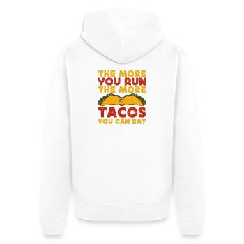 Courir Courir Plus de Tacos peut manger Marathon Runner - Veste à capuche bio Premium Unisexe - blanc - Dos - Thijin (182cm)