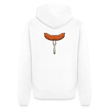 Bratwurst Grill Outfit Fans de grill Amoureux de saucisses - Veste à capuche bio Premium Unisexe - blanc - Dos - Thijin (182cm)