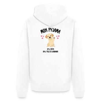 Labrador-Hunde-Pyjama-Humor - Unisex Premium Bio Zip Hoodie - Weiß - Hinten - Thijin (182cm)
