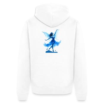 Blue Fairy in Flight - Unisex Premium Organic Zip Hoodie - white - Back - Thijin (182cm)