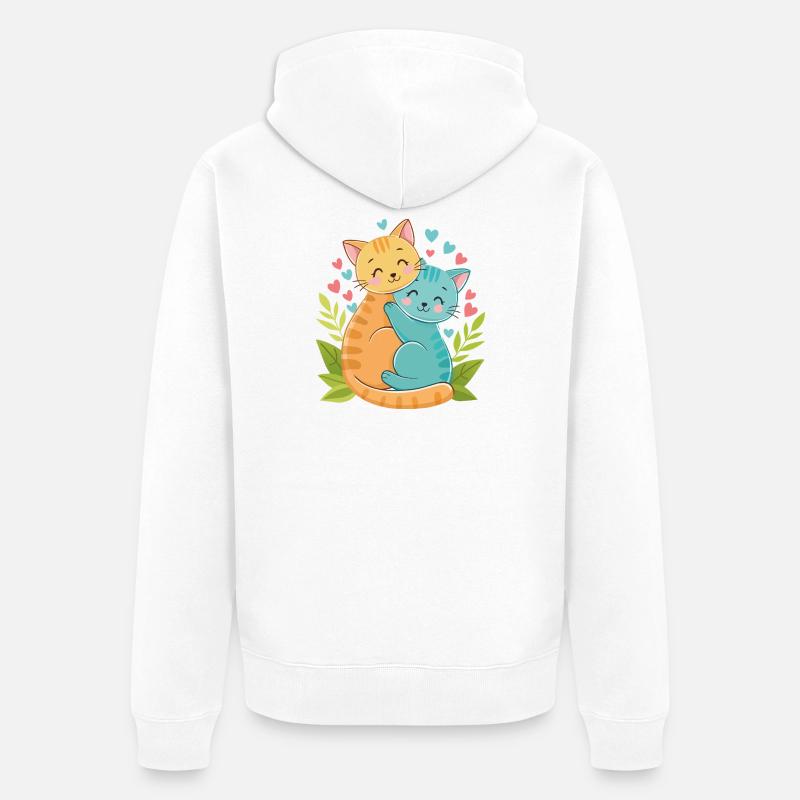 Câlins de chatons - Veste à capuche bio Premium Unisexe - blanc