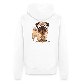 Carlin drôle avec spaghettis Italiens pâtes - Veste à capuche bio Premium Unisexe - blanc - Dos - Thijin (182cm)