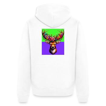 Cerf - Veste à capuche bio Premium Unisexe - blanc - Dos - Thijin (182cm)