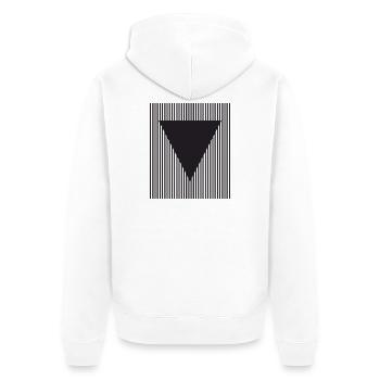 Inverted Triangle on Striped Field - Unisex Premium Organic Zip Hoodie - white - Back - Thijin (182cm)