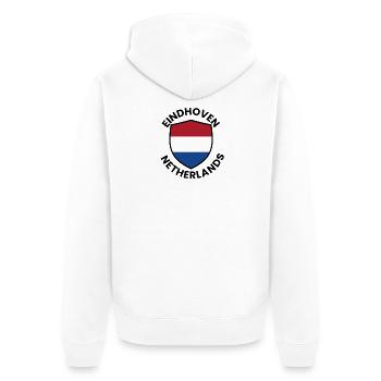 Eindhoven Shield Netherlands - Unisex Premium Organic Zip Hoodie - white - Back - Thijin (182cm)