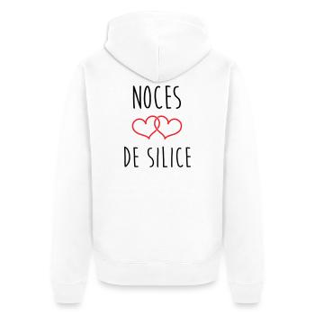 Silica's wedding 77 years of marriage - Unisex Premium Organic Zip Hoodie - white - Back - Thijin (182cm)