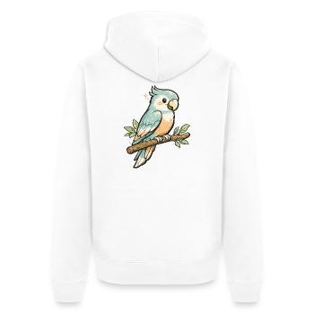 Pastel parrot on a branch – vintage style - Unisex Premium Organic Zip Hoodie - white - Back - Thijin (182cm)