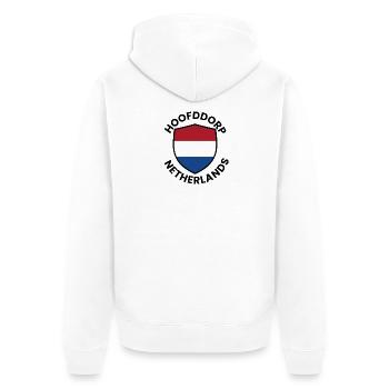 Drapeau du Bouclier néerlandais - Veste à capuche bio Premium Unisexe - blanc - Dos - Thijin (182cm)
