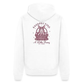 Ostern Lustige Schwangerschaftsankündigung Frauen - Unisex Premium Bio Zip Hoodie - Weiß - Hinten - Thijin (182cm)