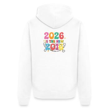 2026 Neue 2016 Nostalgie Y2K Vibes - Unisex Premium Bio Zip Hoodie - Weiß - Hinten - Thijin (182cm)
