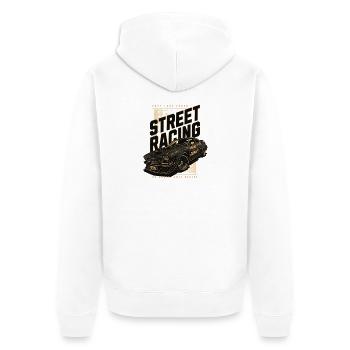 Street Racing Car Print - Unisex Premium Organic Zip Hoodie - white - Back - Thijin (182cm)