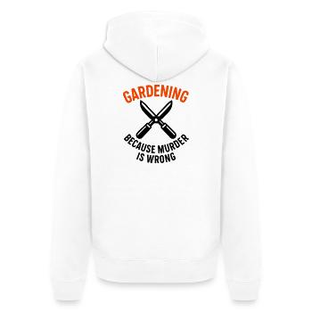 Jardinage Sécateur Anti Stress Humour - Veste à capuche bio Premium Unisexe - blanc - Dos - Thijin (182cm)