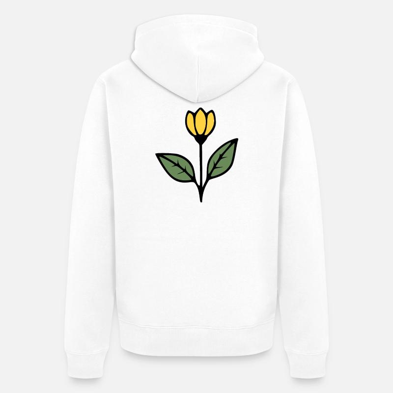  Blume Tulpe Blumen Blüte Geschenkidee Mutter  - Unisex Premium Bio Zip Hoodie - Weiß