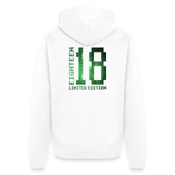 18. Geburtstag Gamer Limited Edition - Unisex Premium Bio Zip Hoodie - Weiß - Hinten - Thijin (182cm)
