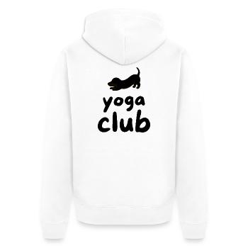Yoga Club - Dog Pose - Unisex Premium Organic Zip Hoodie - white - Back - Thijin (182cm)