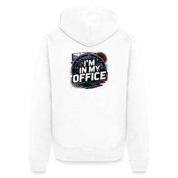 Je suis dans mon bureau - Veste à capuche bio Premium Unisexe - blanc - Dos - Thijin (182cm)