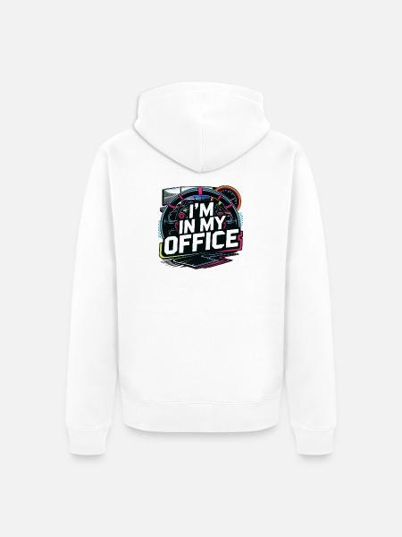 I'm in my office - Unisex Premium Organic Zip Hoodie - white